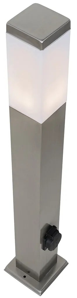Lampă de exterior din oțel 80 cm cu priză IP44 - Malios
