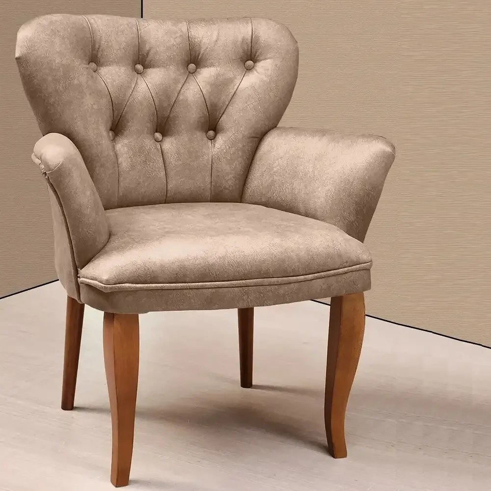 Fotoliu tip berjer scaun Cafe culoare bej