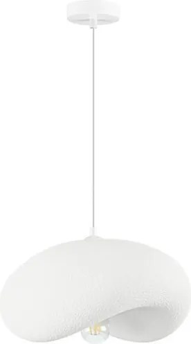 Lustra suspendata cu textura granulata Bambel alb piatra