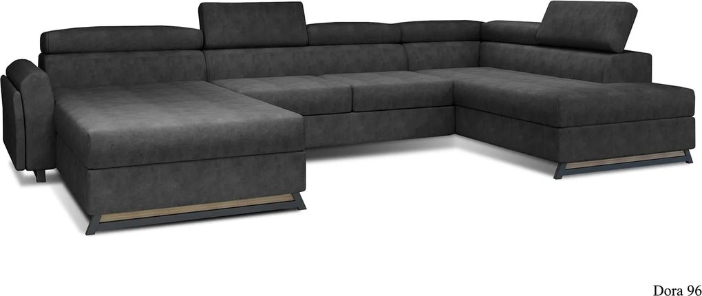 Colțar lemn masiv Formă U Extensibil Joy 370x190cm Personalizabil - Grande 75, Dreapta