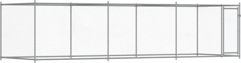 vidaXL Cușcă pentru câini cu ușă, gri, 6x2x1,5 m, oțel galvanizat