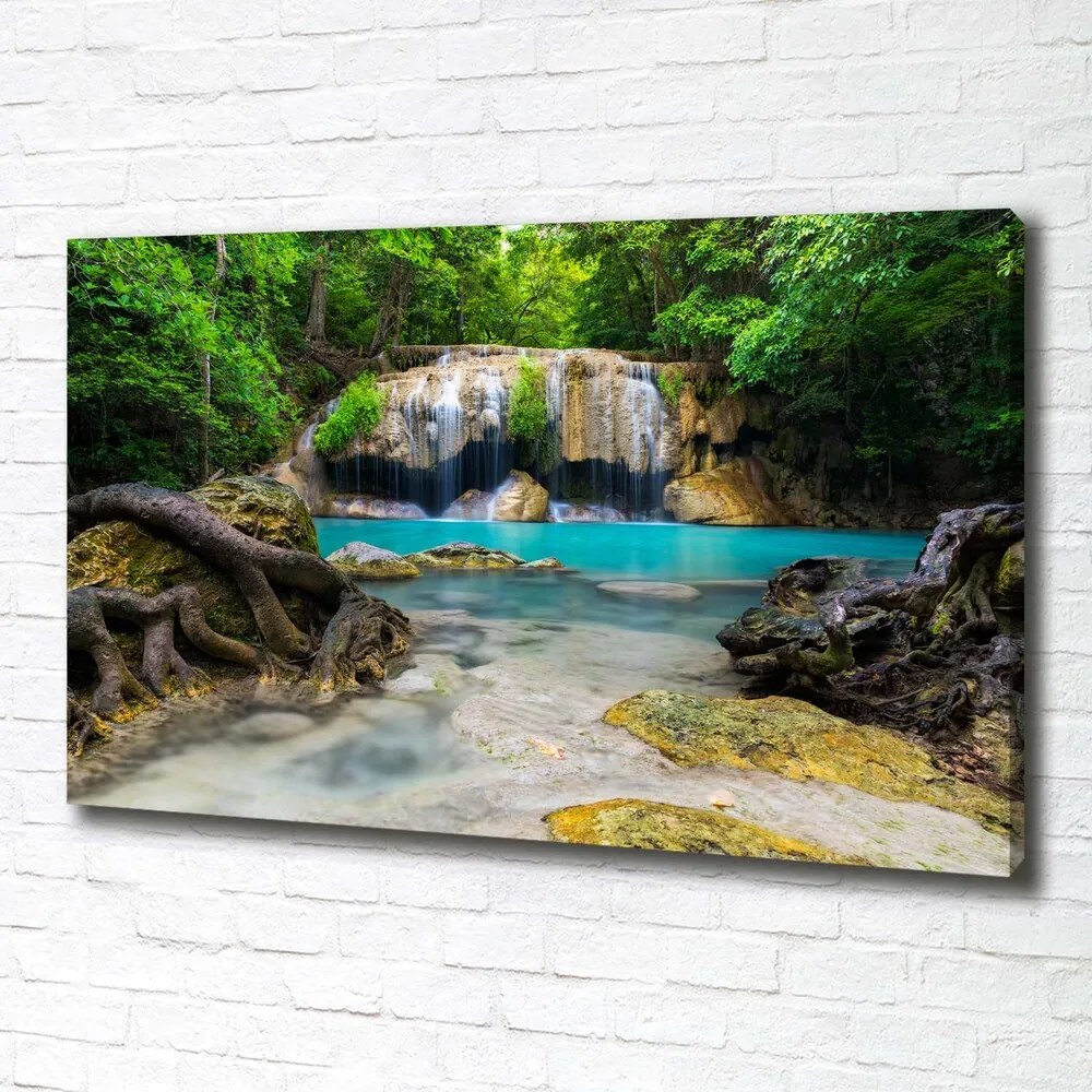 Imprimare tablou canvas Cascada din pădure