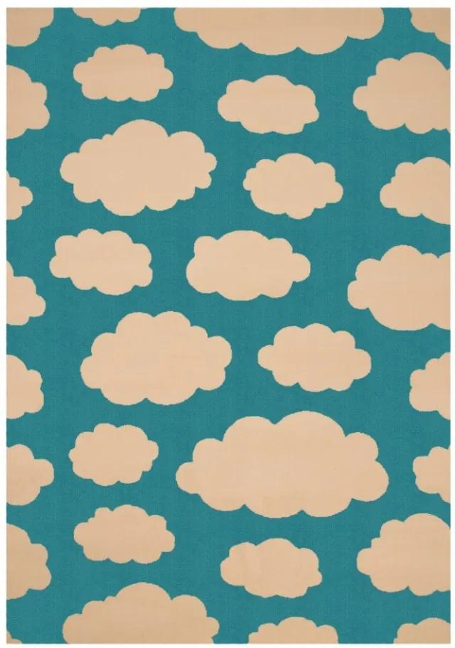 Covor albastru cu nori pentru copii 200x140 cm Clouds Zala Living