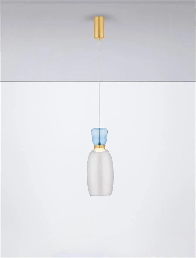 Pendul LED, Lustra design modern Pluma albastru deschis/ cyan