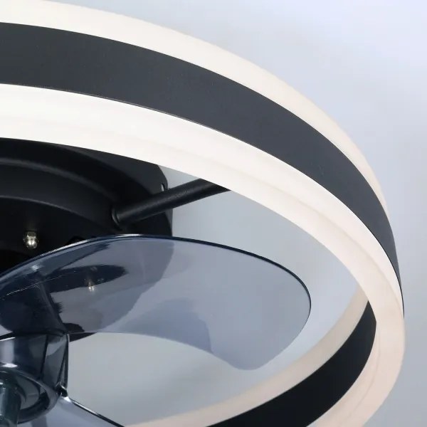 Brilagi-LED Lampă cu ventilator, dimabilă, LED 30W, 230V, 3000-6500K, negru+DO