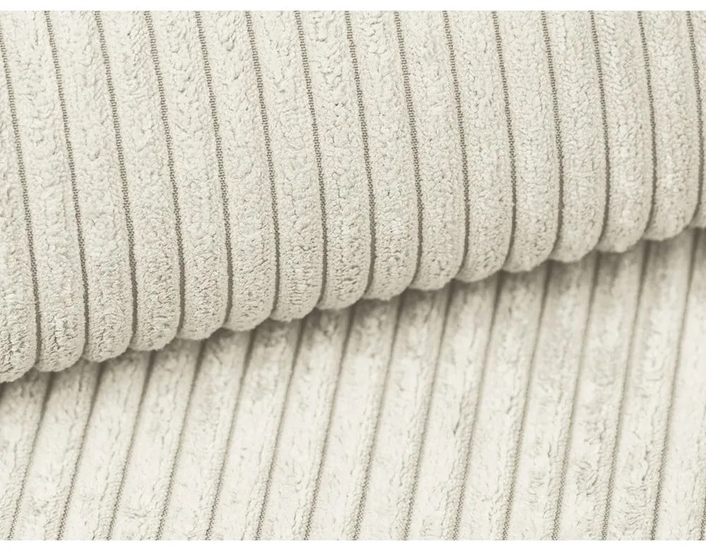 Canapea bej extensibilă cu tapițerie din catifea reiată 195 cm Nona – Makamii