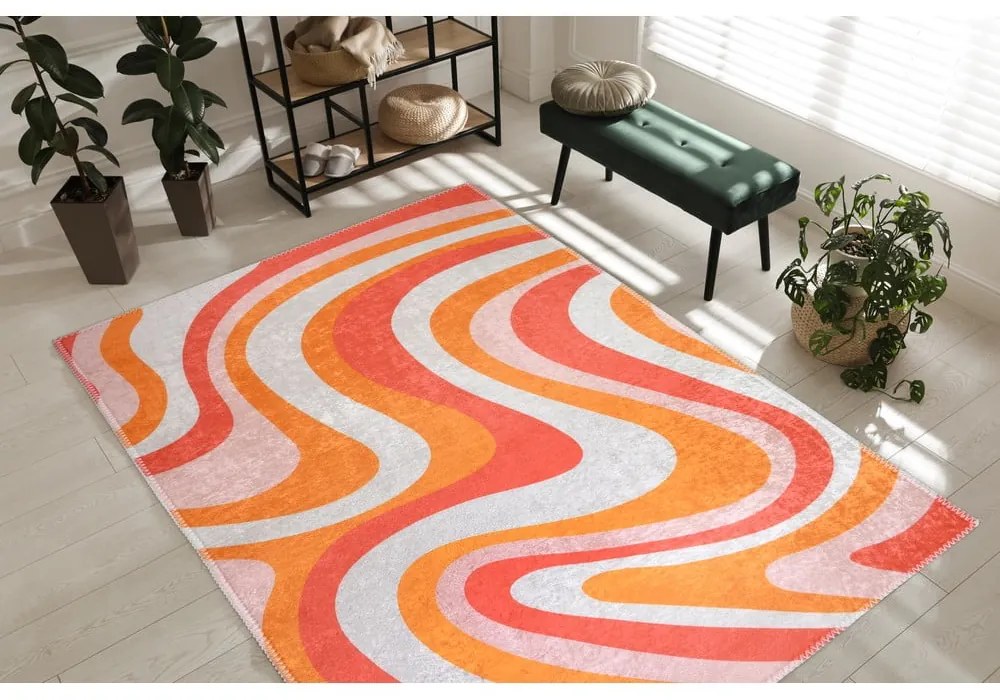 Covor portocaliu lavabil 80x150 cm Colors of Joy – Vitaus