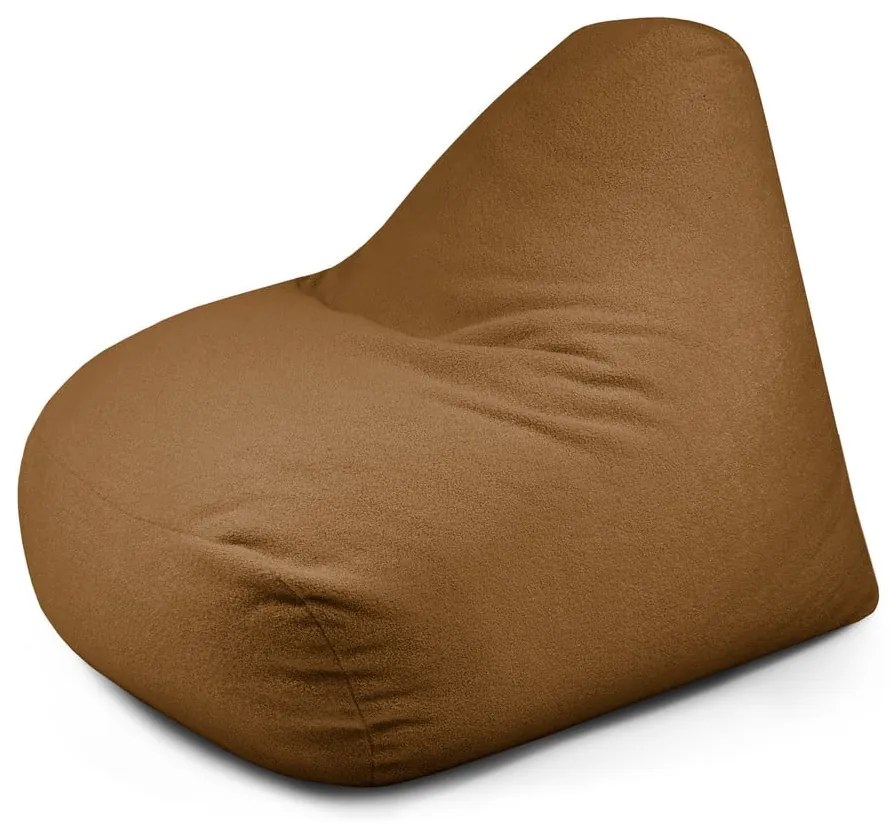 Fotoliu bean bag maro cu tapițerie din țesătură bouclé Snug 100 – SLOWDOWN