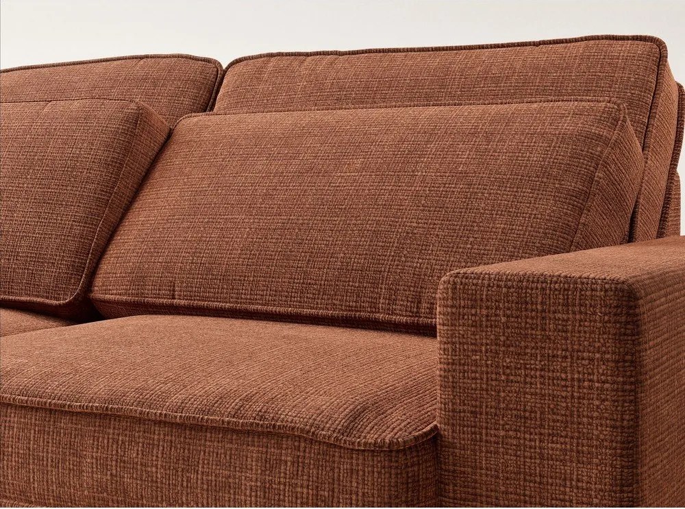 Colțar arămiu cu tapițerie din chenille (cu colț pe partea stângă/în formă de ”L”) Kirou – Maison de Rêve