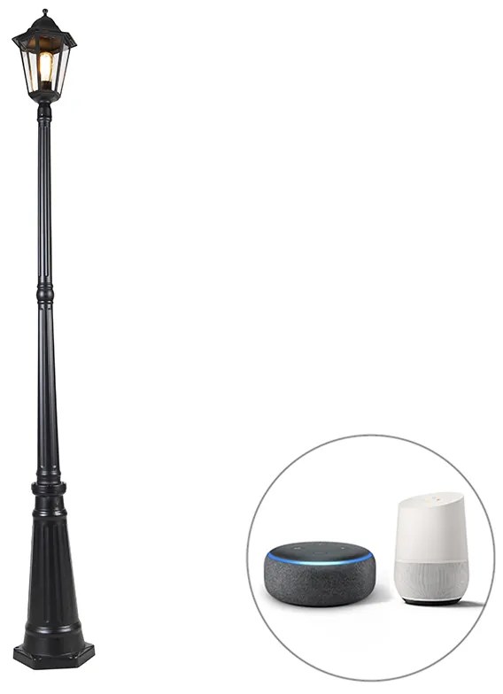 Lampa exterioară inteligentă neagră 200 cm IP44 cu Wifi ST64 - Havana
