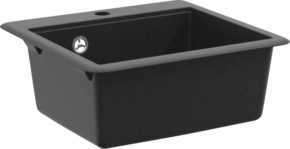 vidaXL Chiuvetă Negru 470 x 440 mm Granit