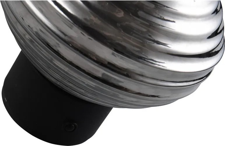 Aplică de perete gri închis LED din sticlă cu USB ø 15,5 cm Earl – Reality