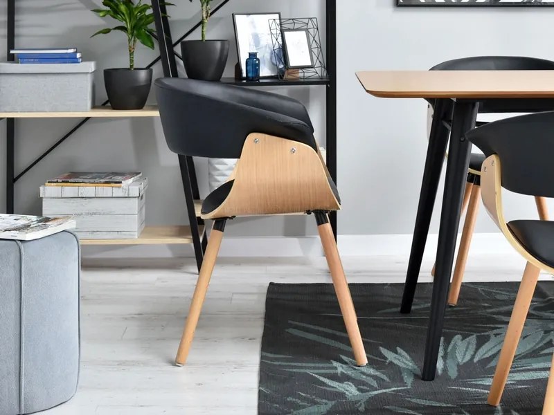 Scaun Enzo K (stejar negru + stejar). Promo -9%. 1111036