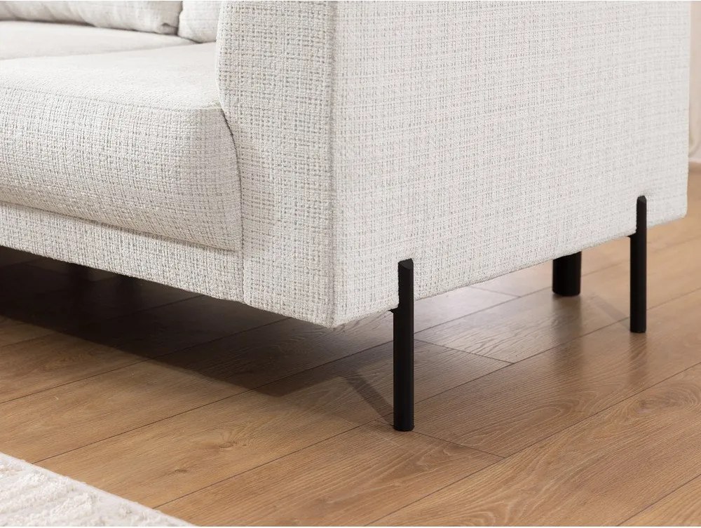 Colțar bej cu tapițerie din chenille (cu colț pe partea stângă/în formă de ”L”) Mauris – Ropez