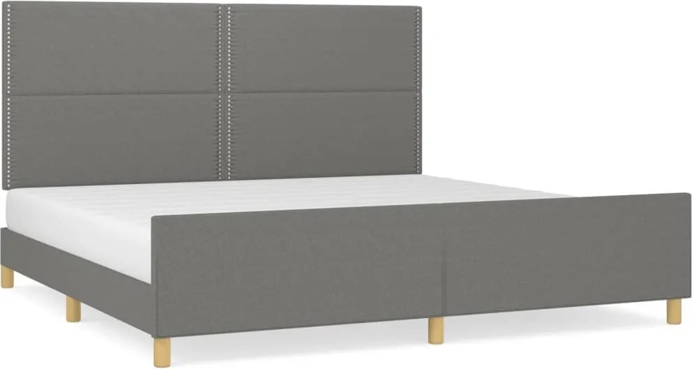 vidaXL Cadru de pat fără saltea, gri închis, 200x200 cm, textil