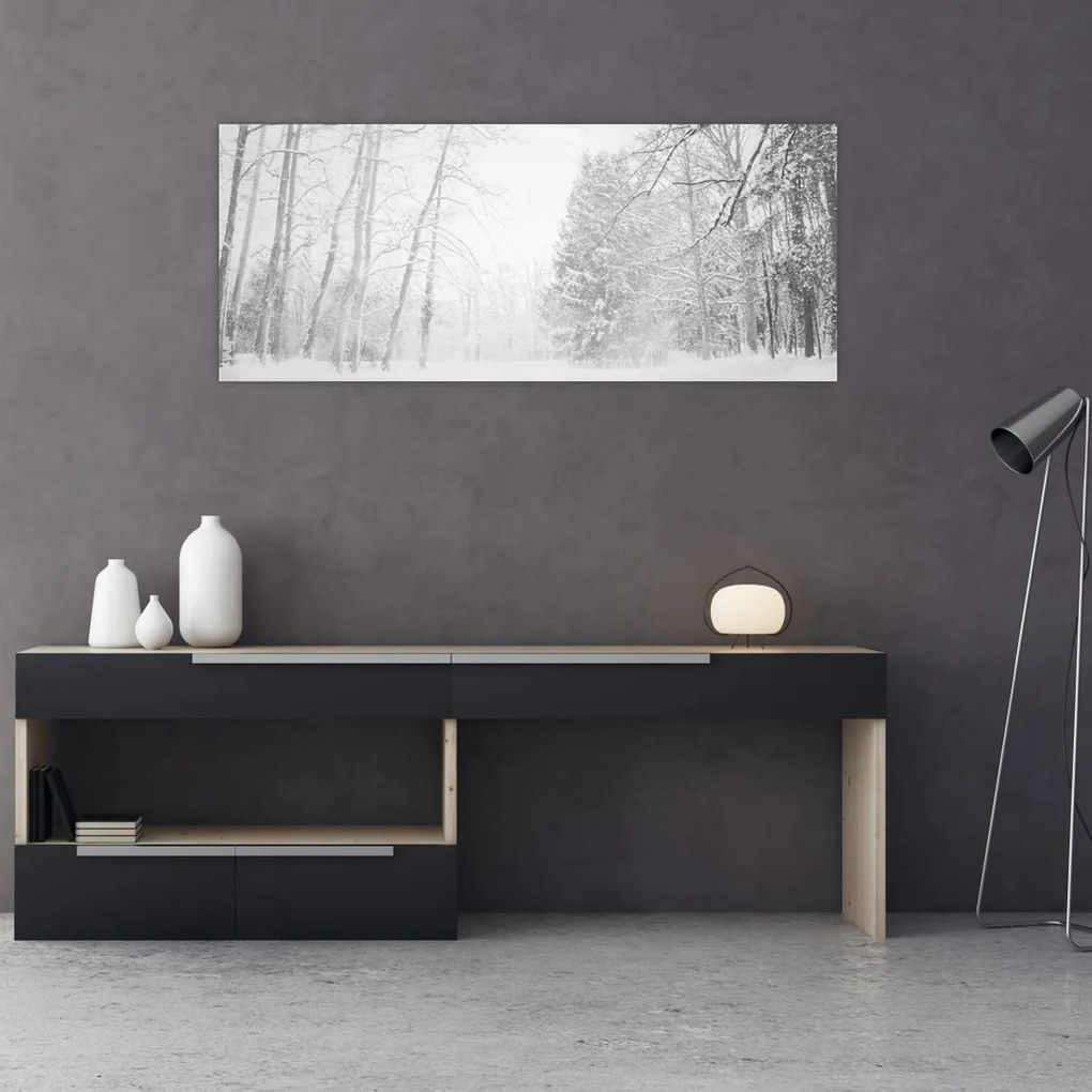 Tablou - Pier de lemn în timpul iernii (120x50 cm)