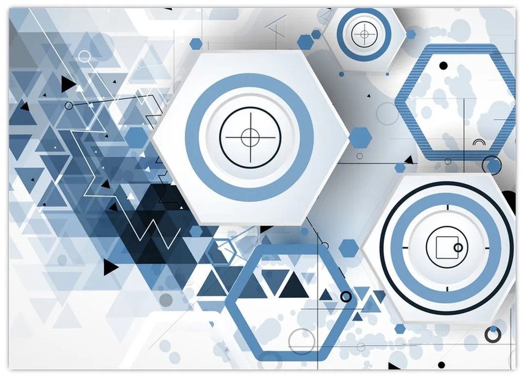 Tablou pe sticlă - Abstract geometric (70x50 cm)