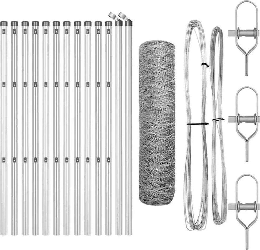vidaXL Stâlp de gard. Argintiu 25 x 0,6 m (plasă de 36 mm) Oțel