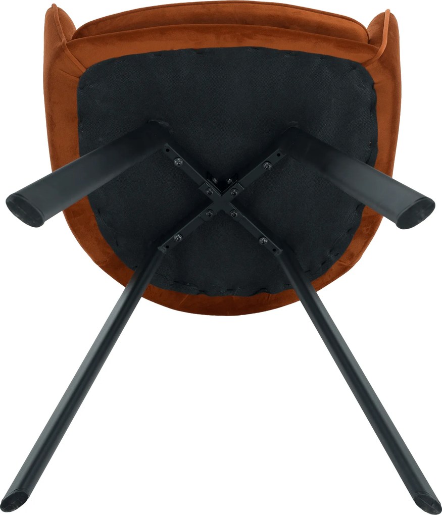 Scaun de design, ţesătură Velvet teracot, AURIL
