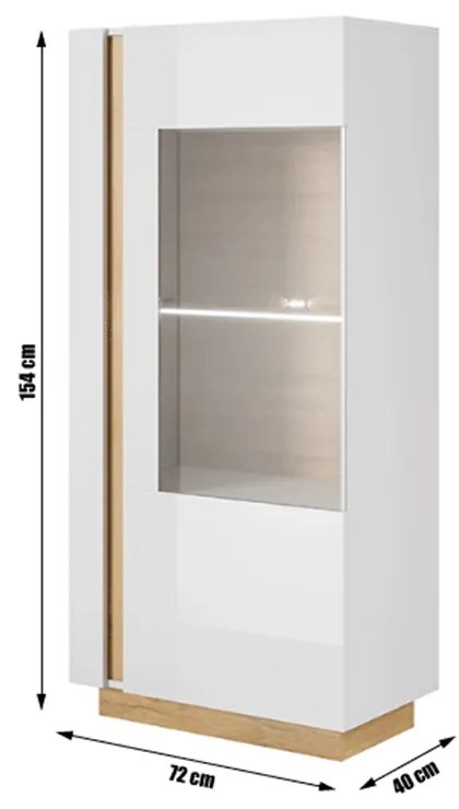 Vitrină Cethos Typ 72 (alb + stejar grandson). 809694