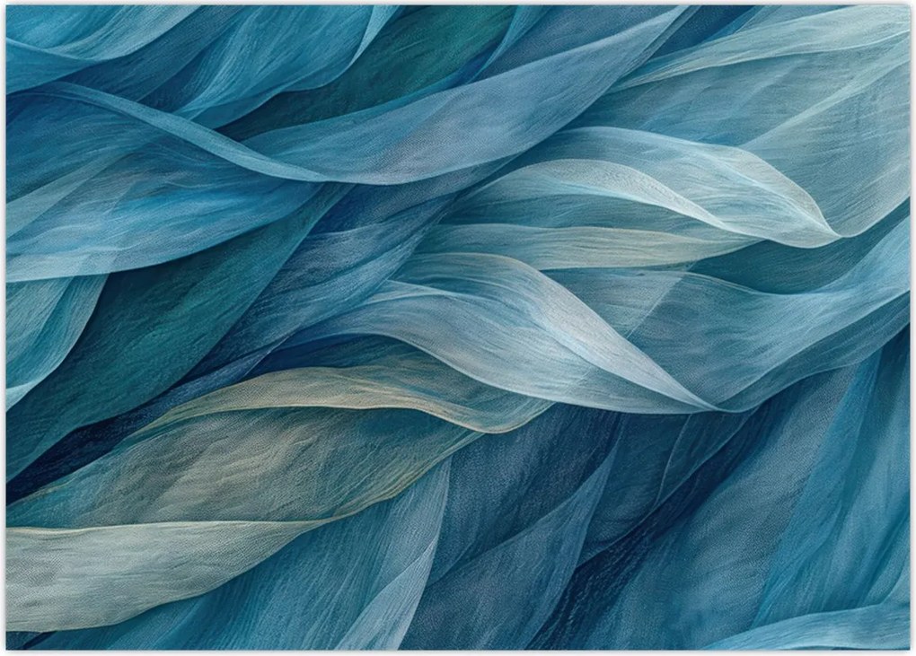 Tablou - Undele albastre și albe (70x50 cm)