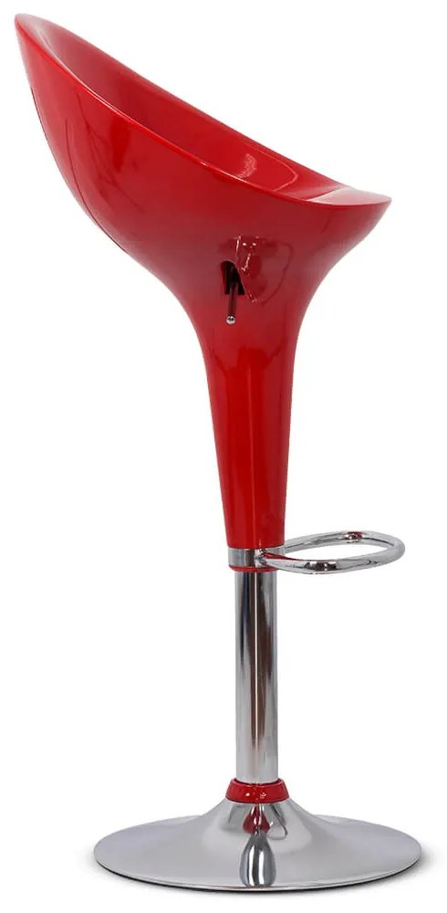 Scaun de bar roșu ABS 105 din plastic ABS și baza metalică