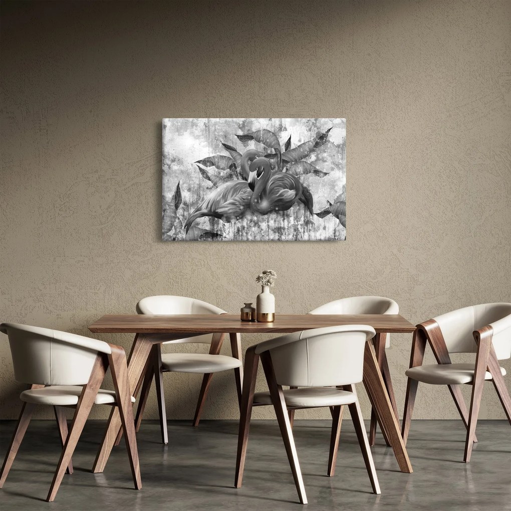 Tablou - Graffiti cu flamingo (90x60 cm)