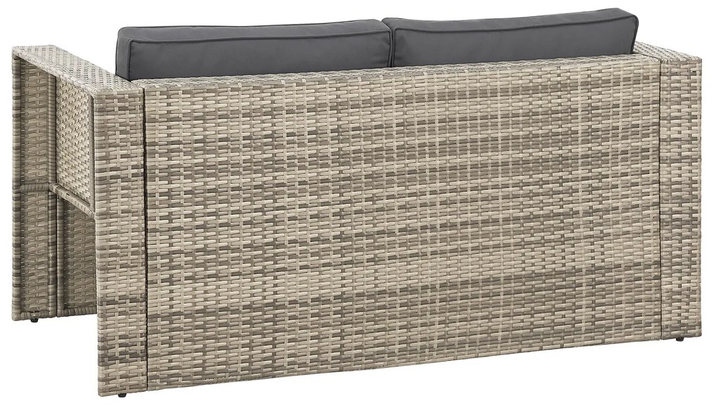 Mobilier de gradina Polyrattan Salou gri