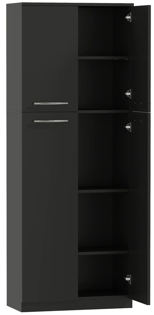 HOMCOM Mobilier de depozitare cu 2 dulapuri și rafturi reglabile din lemn negru | Aosom Romania