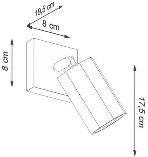 Spot de perete ZEKE 1xGU10/40W/230V stejar Sollux SL.1028