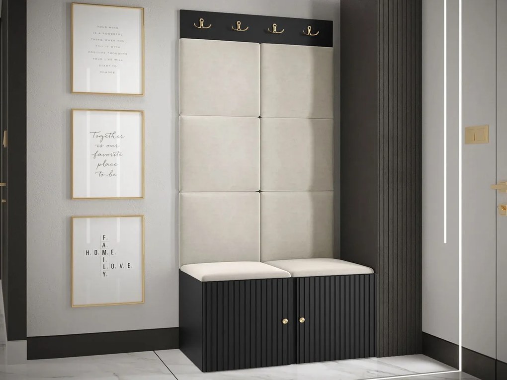 Mobilier hol Tewarota Slim IV (Negru + Bej) . 1104845