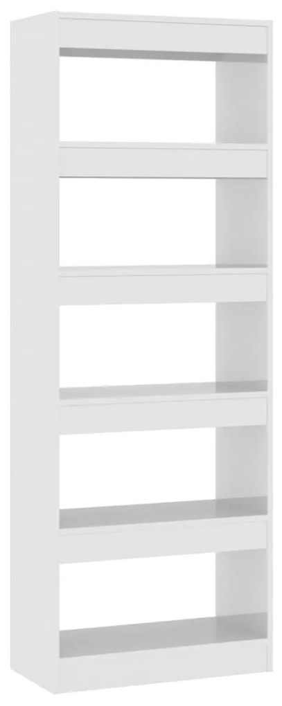 811679 vidaXL Bibliotecă/Separator cameră alb extralucios, 60x30x166 cm PAL