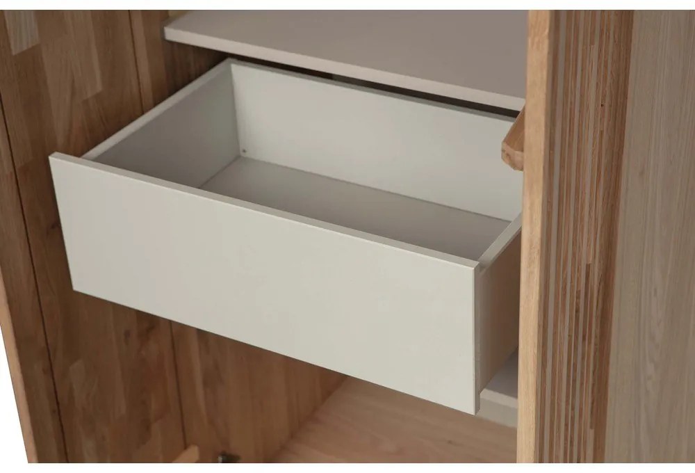 Șifonier în culoare naturală cu aspect de lemn de stejar 60x210x42 cm Gravure – WOOOD