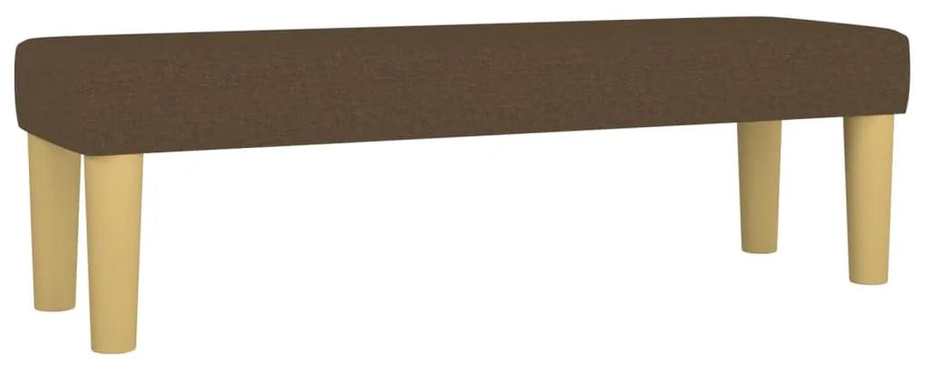 Pat box spring cu saltea, maro inchis, 140x200 cm, textil Maro inchis, 140 x 190 cm, Design simplu