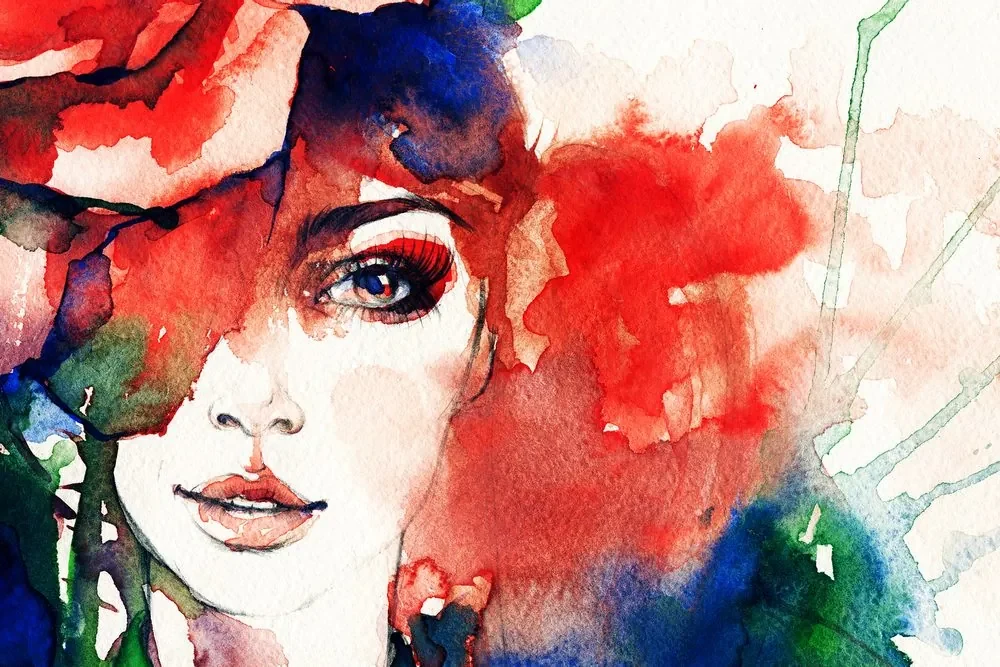 Tablou abstract portret al unei femei