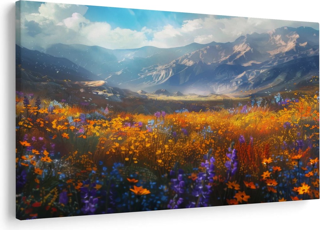 Tablou - Peisaj montan pictat II. (90x60 cm)