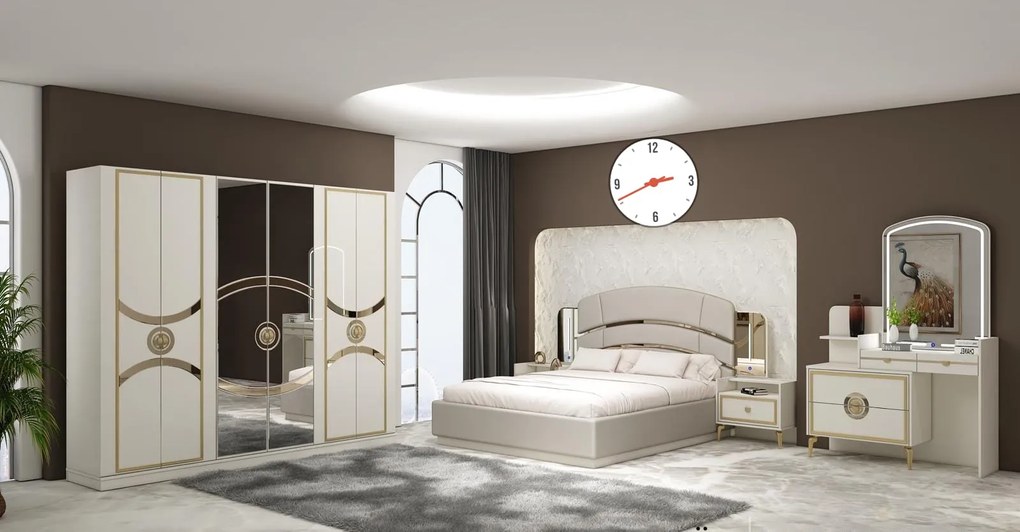 DORMITOR COMPLET ILONA SALTEA+SOMIERA INCLUSE 180X200CM