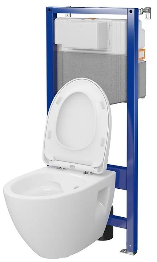 Set vas wc suspendat Moduo Plus CleanOn cu capac soft close si rezervor incastrat C35 Aqua 50