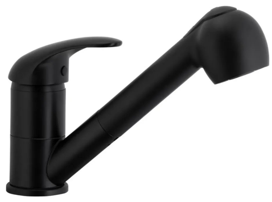 Baterie de chiuvetă cu cap de duș extractibil KFA Armatura 6613-110-81 INDIRA alamă/negru