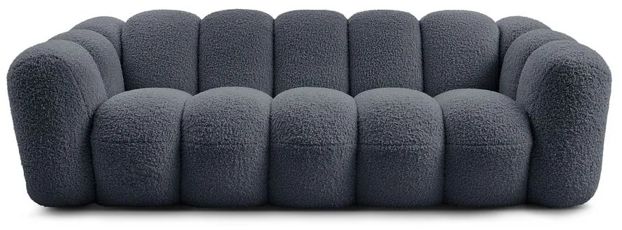 Canapea gri închis cu tapițerie din țesătură bouclé 232 cm Hippolyte – Bobochic Paris