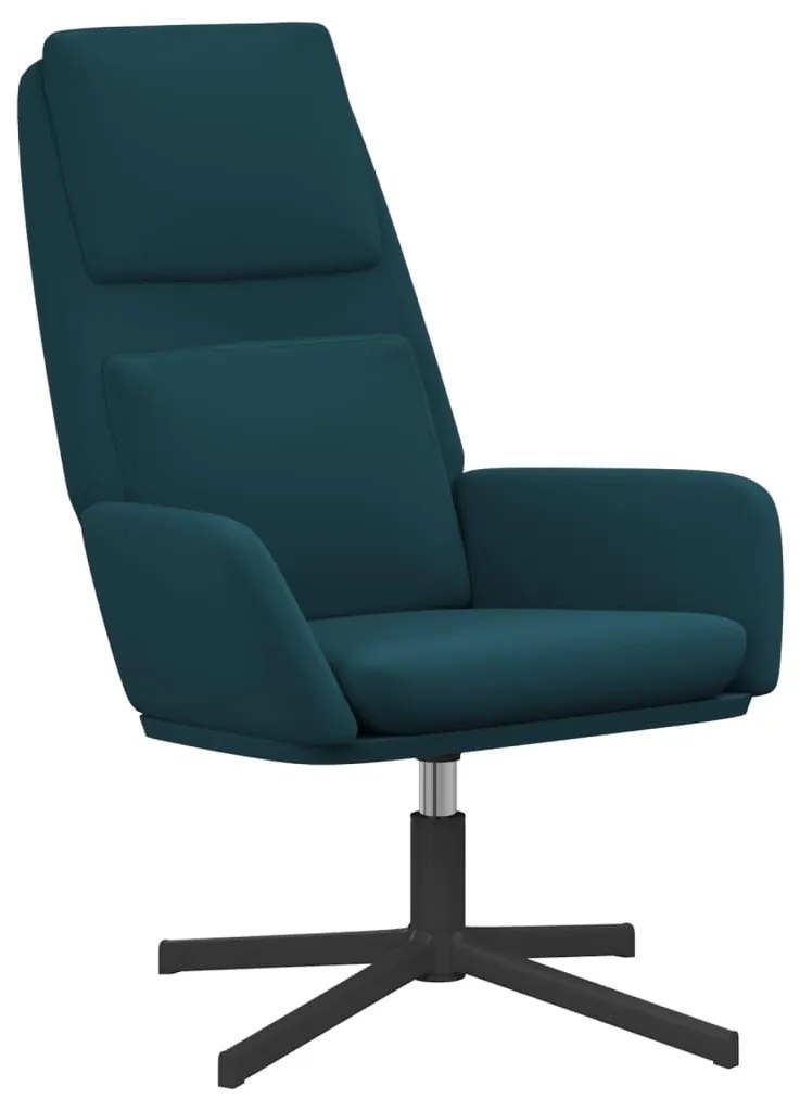 341350 vidaXL Scaun de relaxare, albastru, catifea