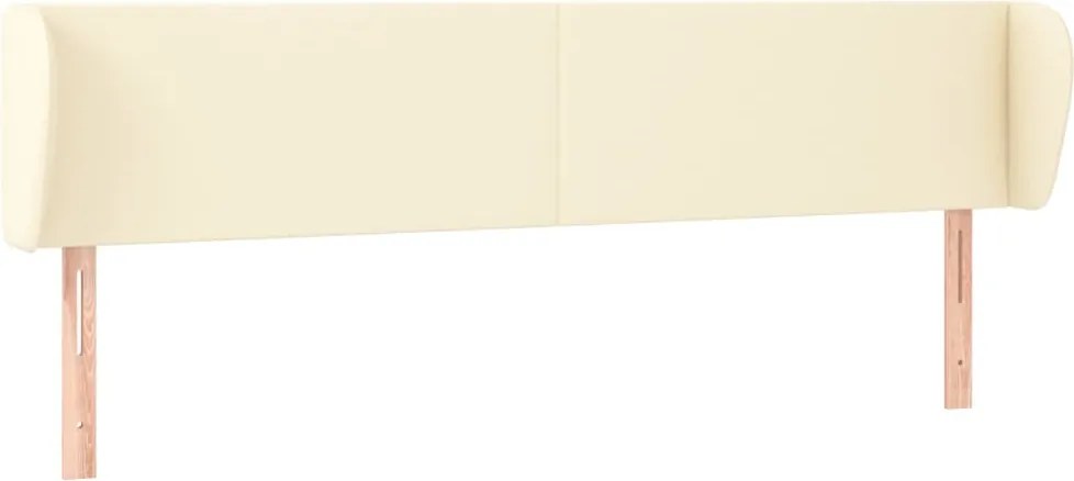 vidaXL Tăblie de pat cu aripioare crem 183x23x78/88 cm piele ecologică