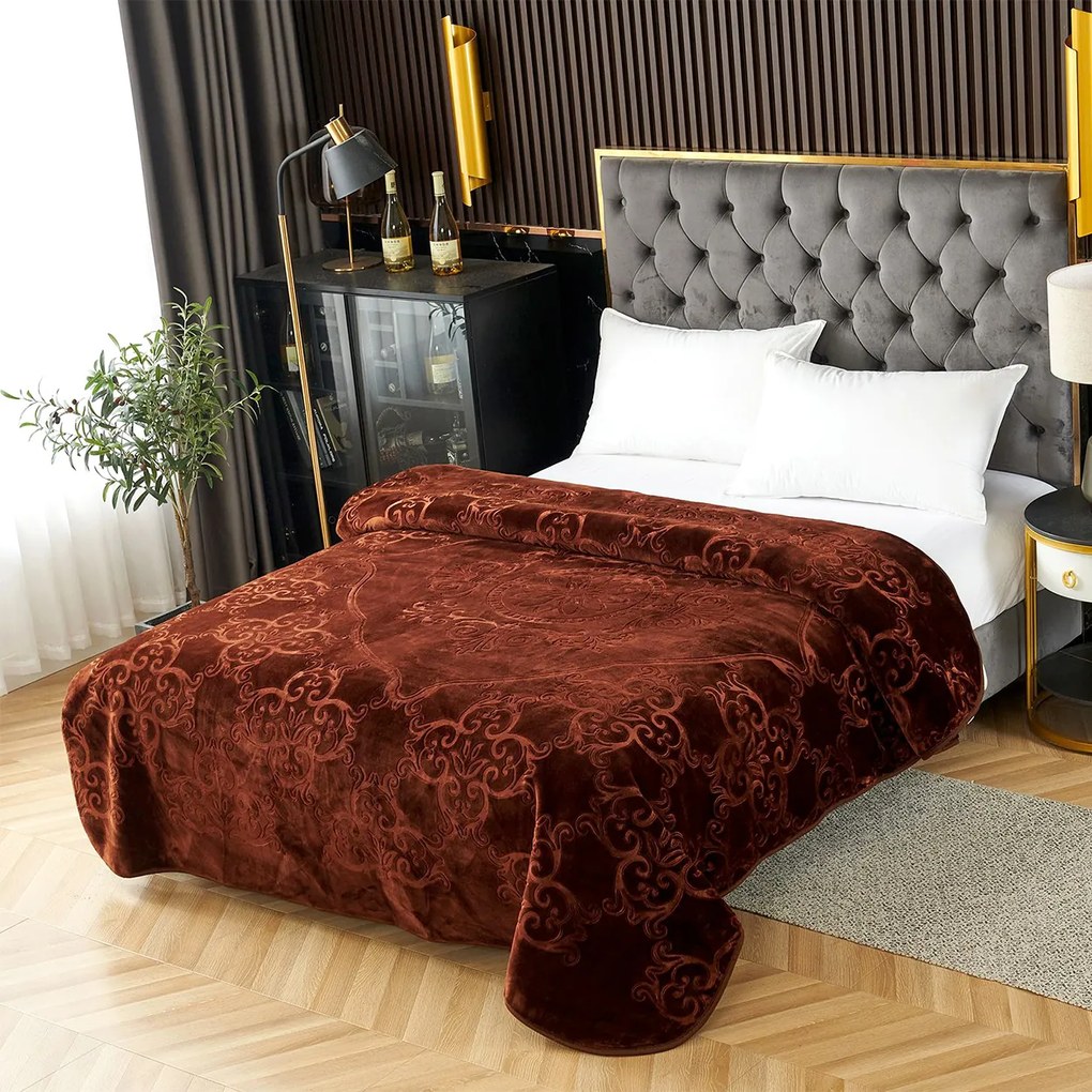 Pătură Cocolino gofrată, maro, 160x210 cm, 1,7 kg, PGU111