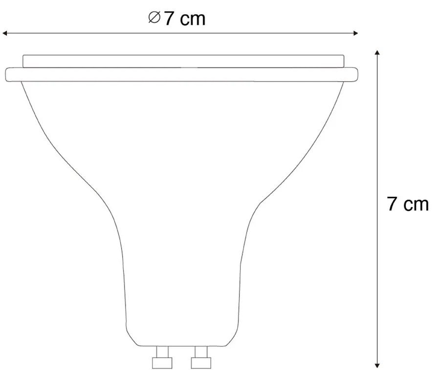 Set de 5 becuri LED GU10 cu Kelvin reglabil în 3 trepte 70mm 6W 500 lm 2200 - 3600K