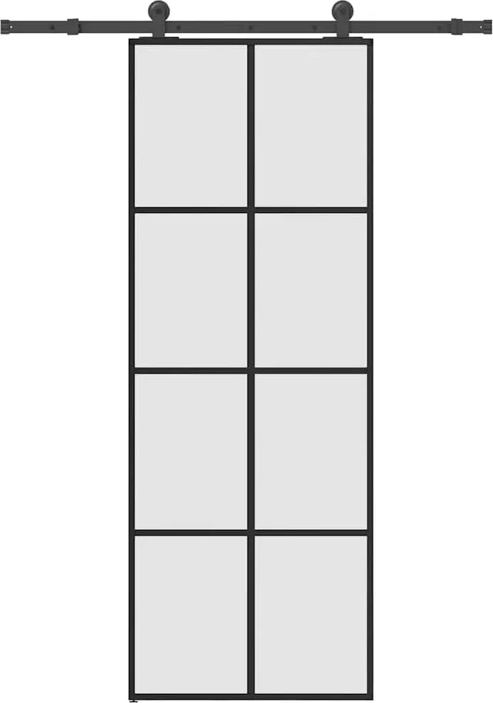 vidaXL Ușă glisantă cu set feronerie, 76x205 cm, sticlă ESG/aluminiu