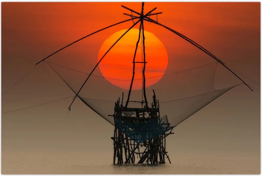 Tablou - Răsărit, Lacul Pakpra (90x60 cm)