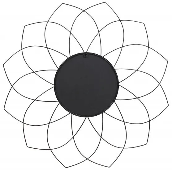 Oglinda rotunda cu rama din metal neagra Impulso Negru, 2cm (L / D) x 79.5cm (W) x 79.5cm (H)