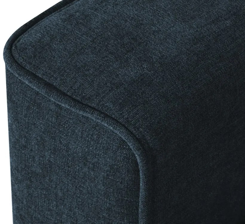Coltar extensibil Fano 6 locuri albastru picioare negre – L323 x l174 x h89 cm