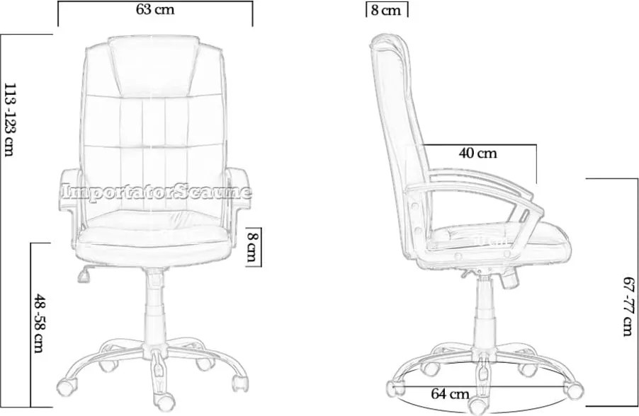Scaun de birou reglabil si rotativ OFF 010 negru