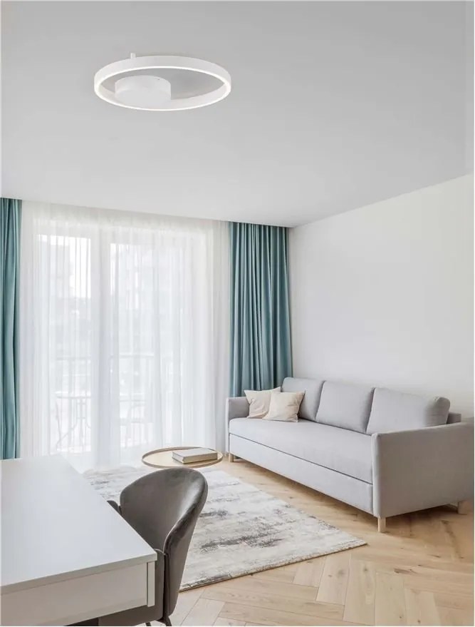 Lustra LED aplicata design modern minimalist HEDRA D-40cm alb
